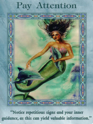 Pay Attention Card Extended Description - Mermaids and Dolphins Oracle Cards by Doreen Virtue