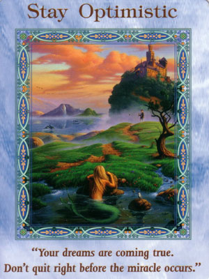 Stay Optimistic Card Extended Description - Mermaids and Dolphins Oracle Cards by Doreen Virtue