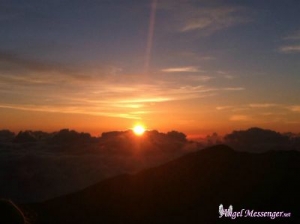 Maui - The Importance of Solitary Reflection - sunrise on crater with logo