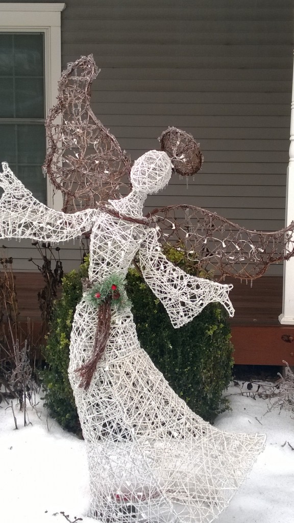 Christmas Angel covered in ice